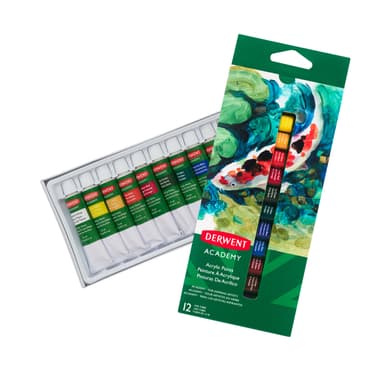 Derwent Academy Akryylivärit 12ml 12kpl