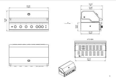 Myoutdoorkitchen - Built-in - Sisäänrakennettava kaasugrilli kuudella polttimella