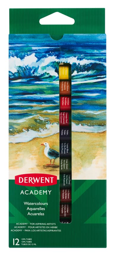 Derwent Academy Vesivärit 12ml 12kpl