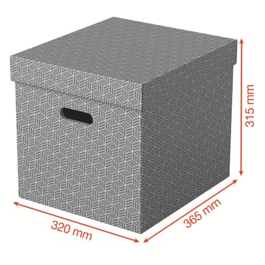 Esselte Home säilytyslaatikko Cube harmaa, 3kpl/pkt