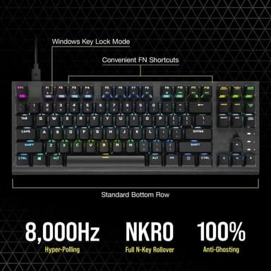 Corsair K60 PRO TKL RGB mekaaninen pelinäppäimistö (musta)