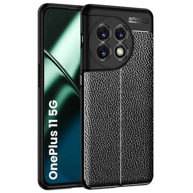 Nahkakuvioitu TPU kuori OnePlus 11 - Musta