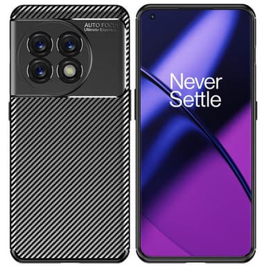 Carbon silikoni kuori OnePlus 11 - Musta