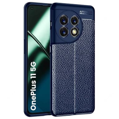 Nahkakuvioitu TPU kuori OnePlus 11 - Sininen