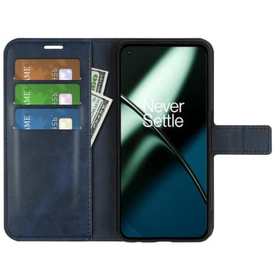 SKALO OnePlus 11 5G Lompakkokotelo PU-nahkaa - Sininen