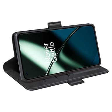 SKALO OnePlus 11 5G Premium Wallet Lompakkokotelo - Musta