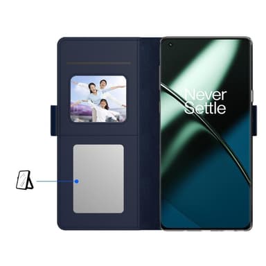 SKALO OnePlus 11 5G Kortinhaltijan peililompakko - Musta