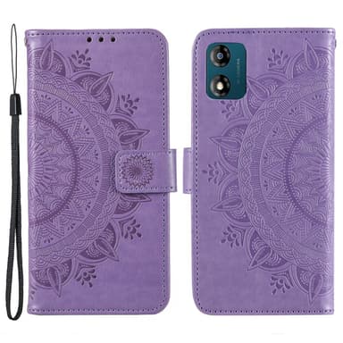 SKALO Motorola Moto E13 4G Mandala lompakkokotelo - Violetti