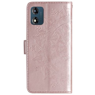 SKALO Motorola Moto E13 4G Mandala lompakkokotelo - Ruusukulta