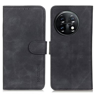 SKALO OnePlus 11 5G KHAZNEH Lompakkokotelo PU-nahasta - Musta