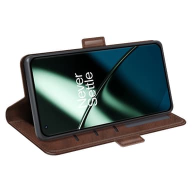 SKALO OnePlus 11 5G Premium Wallet Lompakkokotelo - Ruskea