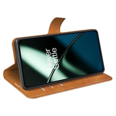 SKALO OnePlus 11 5G Lompakkokotelo PU-nahkaa - Vaaleanruskea