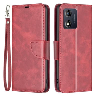 SKALO Motorola Moto E13 4G Lompakkokotelo PU-nahkaa - Punainen