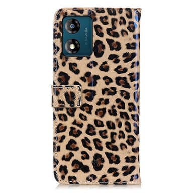 SKALO Motorola Moto E13 4G Leopardi lompakkokotelo PU-nahasta.
