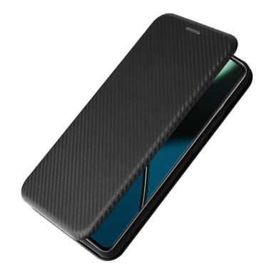 SKALO OnePlus 11 5G Carbon Fiber Lompakkokotelo - Musta