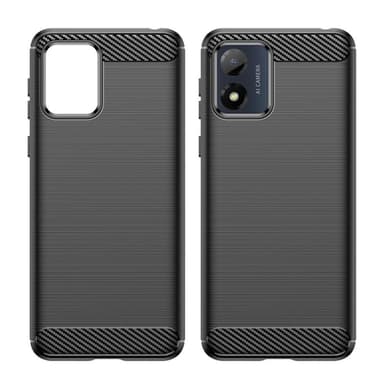 SKALO Motorola Moto E13 4G Armor Carbon Iskunkestävä TPU suojakuori - Musta