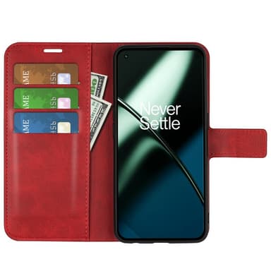 SKALO OnePlus 11 5G Lompakkokotelo PU-nahkaa - Punainen