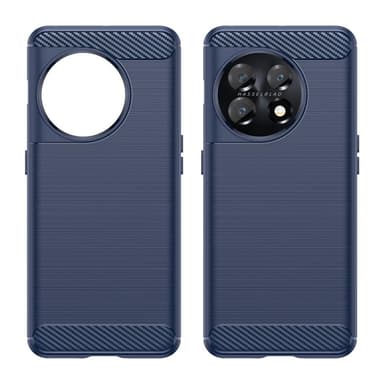 SKALO OnePlus 11 5G Armor Carbon Iskunkestävä TPU suojakuori - Sininen