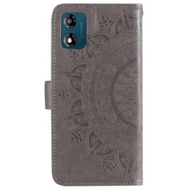 SKALO Motorola Moto E13 4G Mandala lompakkokotelo - Harmaa