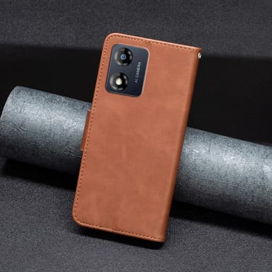 SKALO Motorola Moto E13 4G Lompakkokotelo PU-nahkaa - Ruskea