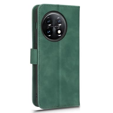SKALO OnePlus 11 5G Matt PU Nahka lompakkokotelo - Vihreä