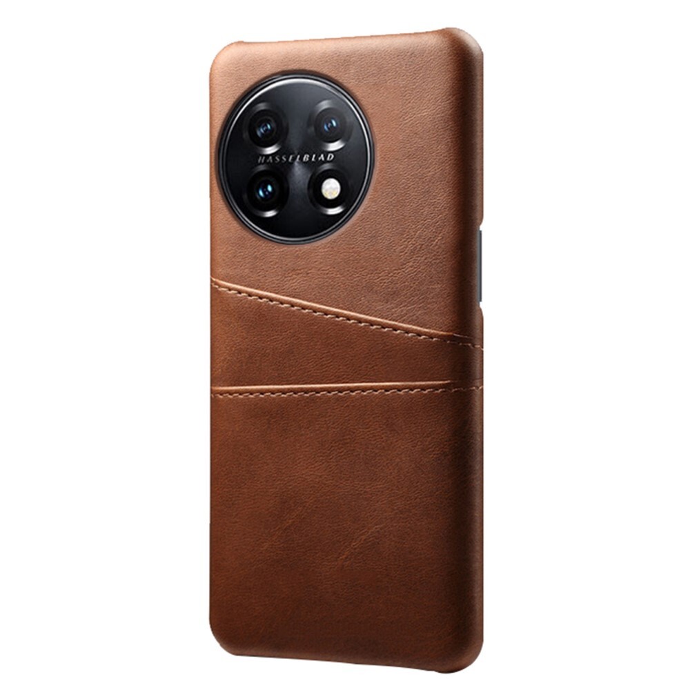 SKALO OnePlus 11 5G PU-nahkainen Korttikotelo - Ruskea