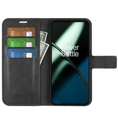 SKALO OnePlus 11 5G Lompakkokotelo PU-nahkaa - Musta