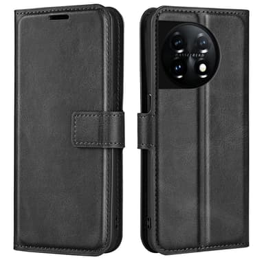 SKALO OnePlus 11 5G Lompakkokotelo PU-nahkaa - Musta