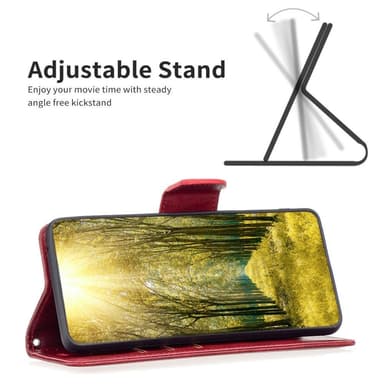 SKALO Motorola Moto E13 4G Lompakkokotelo PU-nahkaa - Punainen