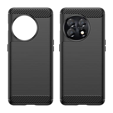 SKALO OnePlus 11 5G Armor Carbon Iskunkestävä TPU suojakuori - Musta