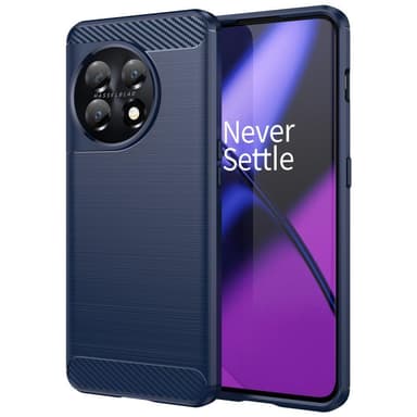 SKALO OnePlus 11 5G Armor Carbon Iskunkestävä TPU suojakuori - Sininen