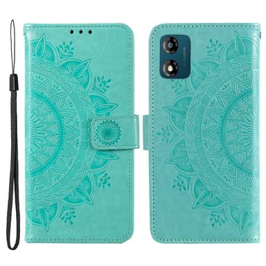 SKALO Motorola Moto E13 4G Mandala lompakkokotelo - Turkoosi