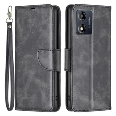 SKALO Motorola Moto E13 4G Lompakkokotelo PU-nahkaa - Musta