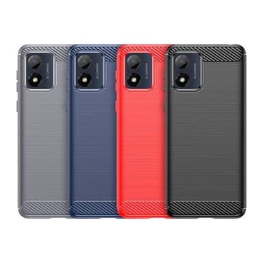 SKALO Motorola Moto E13 4G Armor Carbon Iskunkestävä TPU suojakuori - Musta