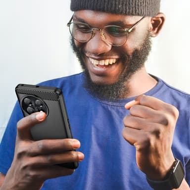 SKALO OnePlus 11 5G Armor Carbon Iskunkestävä TPU suojakuori - Musta