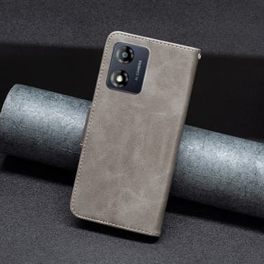 SKALO Motorola Moto E13 4G Lompakkokotelo PU-nahkaa - Harmaa