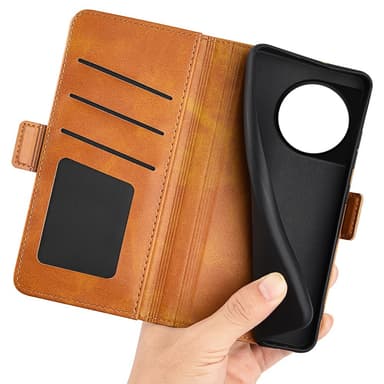 SKALO OnePlus 11 5G Premium Wallet Lompakkokotelo - Vaaleanruskea