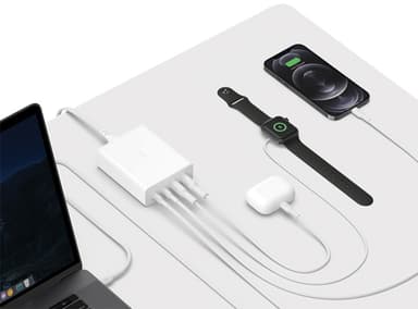 Belkin 108W GaN 4-Port Universal yleislaturi (valkoinen)
