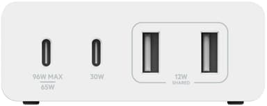 Belkin 108W GaN 4-Port Universal yleislaturi (valkoinen)