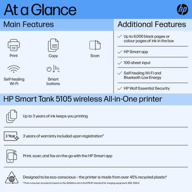 HP Smart Tank 5105 AIO Inkjet monitoimitulostin