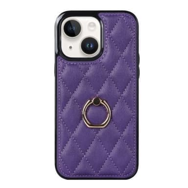 iPhone 14 -kotelo Rhombus Grid Pattern Takakannen Rengastuki - Violetti