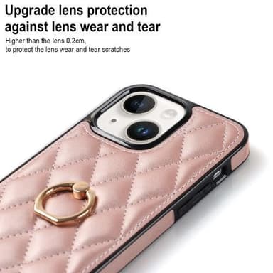 iPhone 14 -kotelo Rhombus Grid Pattern Takakannen Rengastuki - Ruusukulta