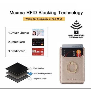 MUXMA-kortinpidikkeen rengasteline RFID-estävä liimainen luottokorttipaikka - ruusukulta