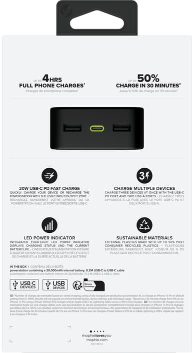 Mophie Powerstation 20K Musta