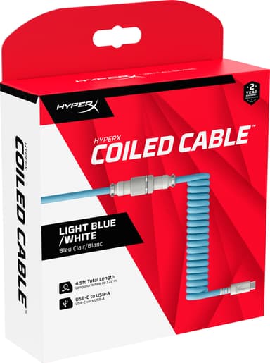 HyperX kierretty kaapeli näppäimistölle (sininen)