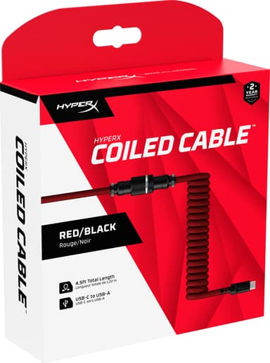 HyperX kierretty kaapeli näppäimistölle (punainen/musta)
