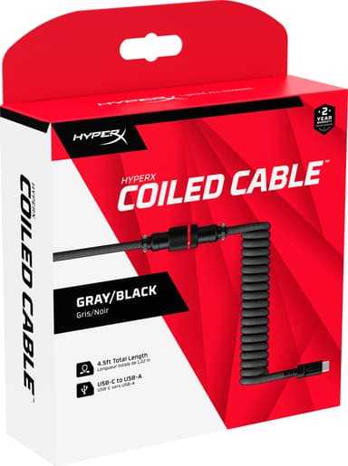 HyperX kierretty kaapeli näppäimistölle (harmaa/musta)