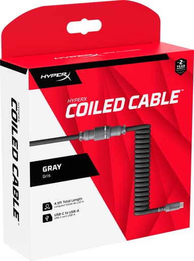 HyperX kierretty kaapeli näppäimistölle (harmaa)