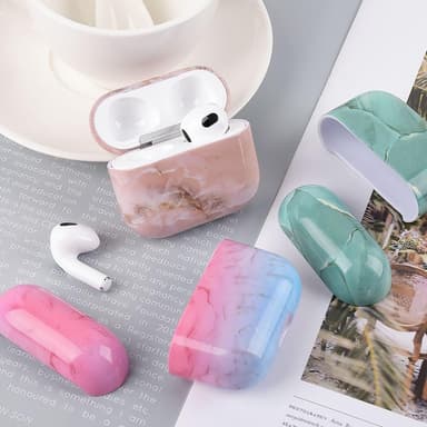 SKALO AirPods 3 Marmori suojakuori, jossa on karabiini - #1