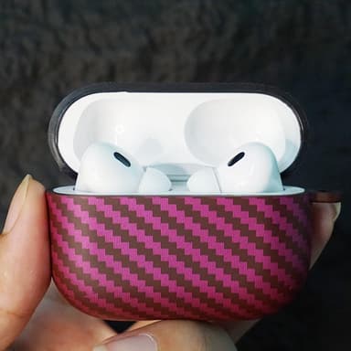 SKALO AirPods Pro 2 Carbon Fiber TPU suojakuori - Musta